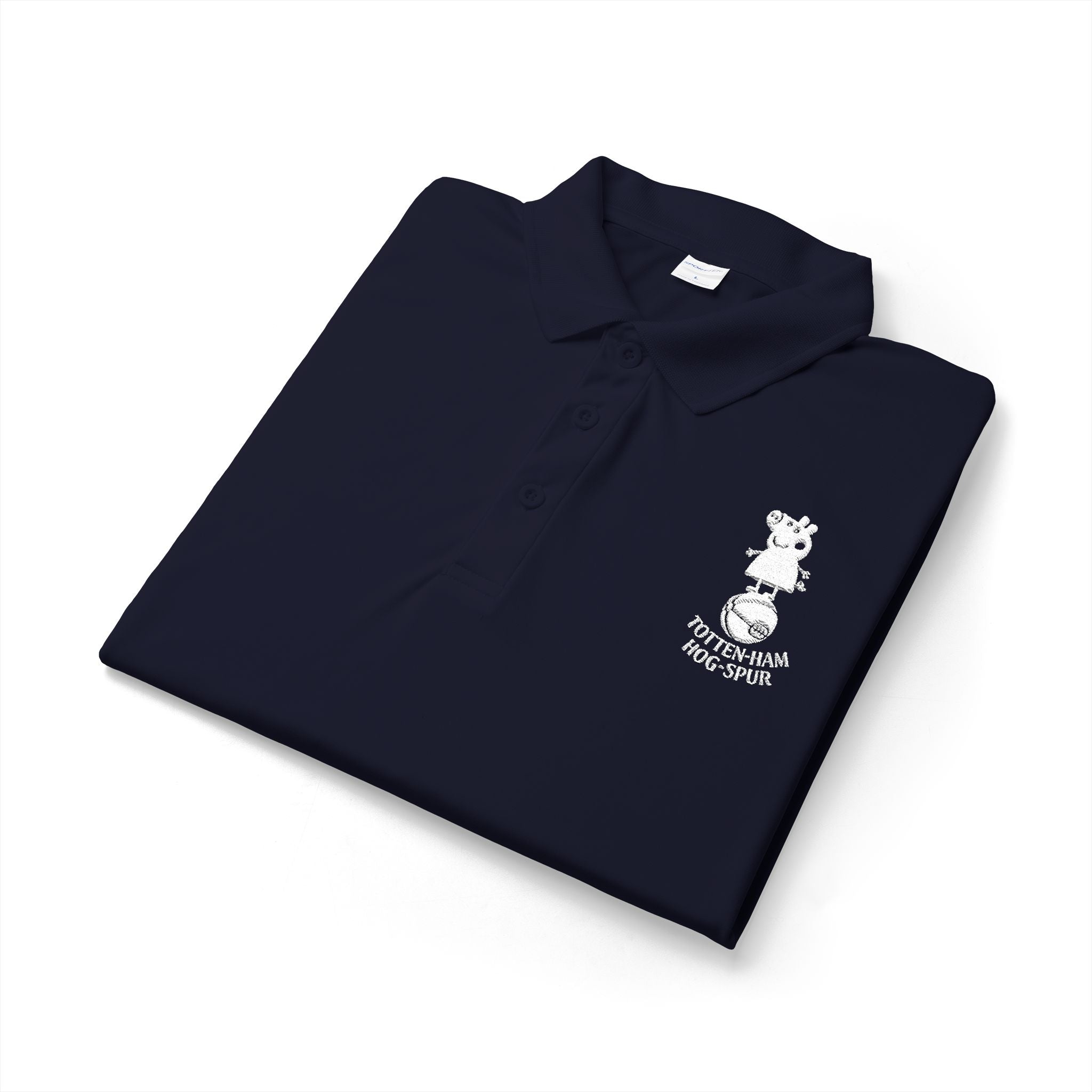Embroidered Club Polo — Navy Sport Performance Shirt