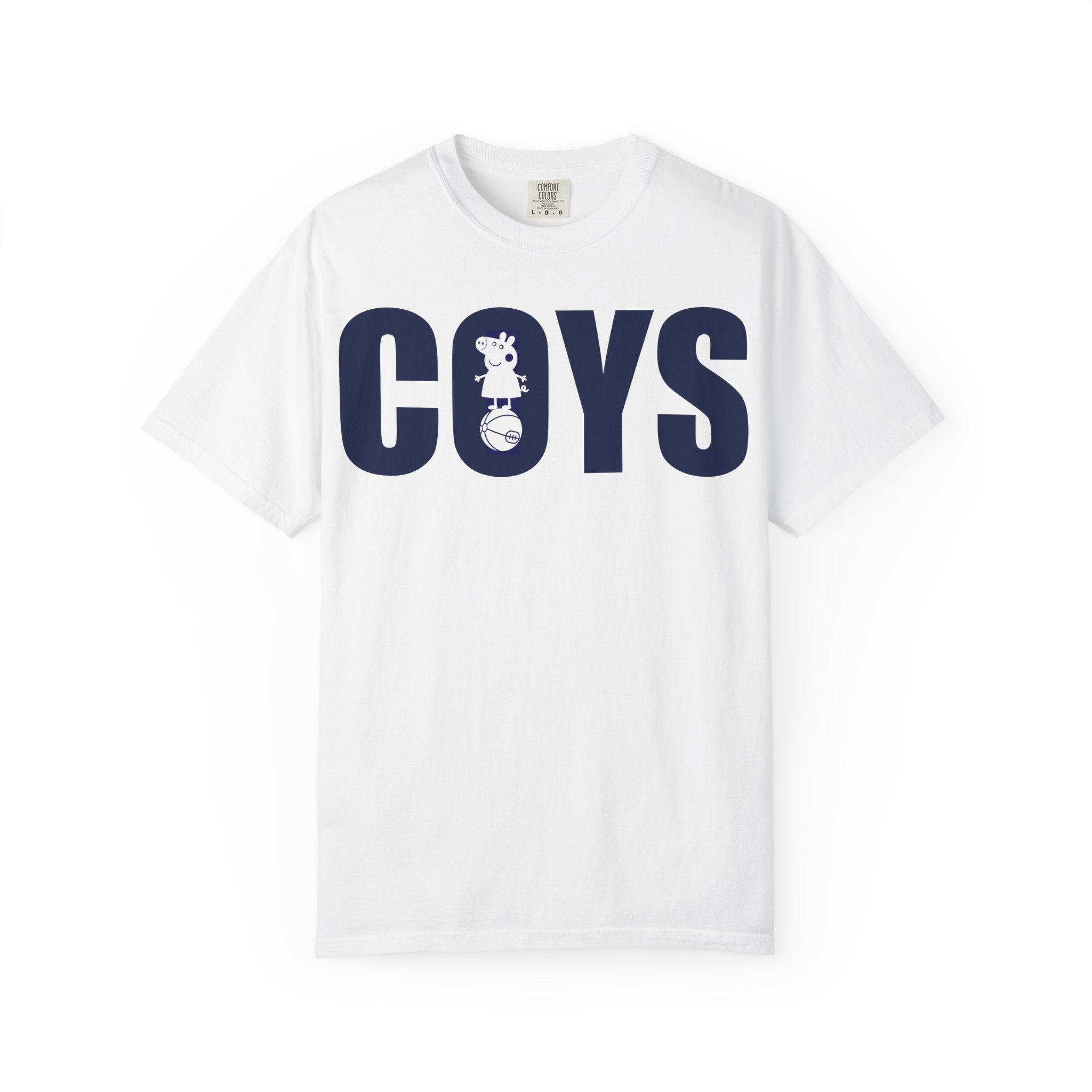 T-Shirt — COYS Football Fan Tee (White, Navy Block Letters)